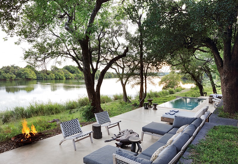 river view and loungers at best value lodge matetsi river lodge