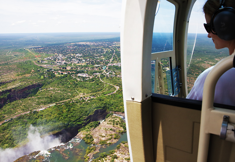 Vic Falls from a helicopter