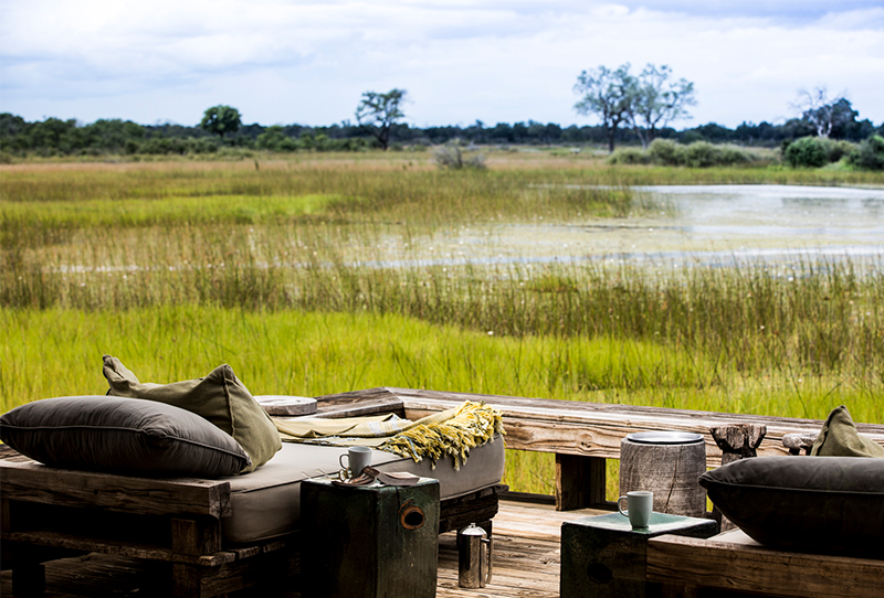 View from the deck of a suite at Vumbura Plains