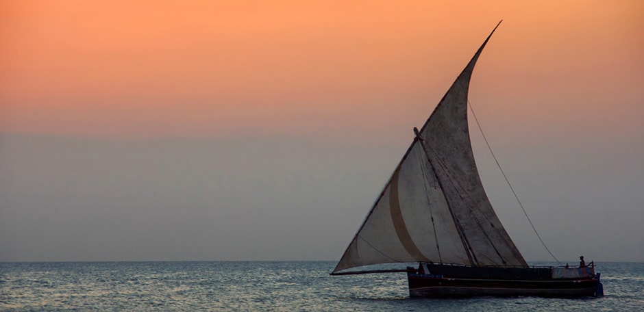 Dhow safari on a sunset cruise in the Indian ocean