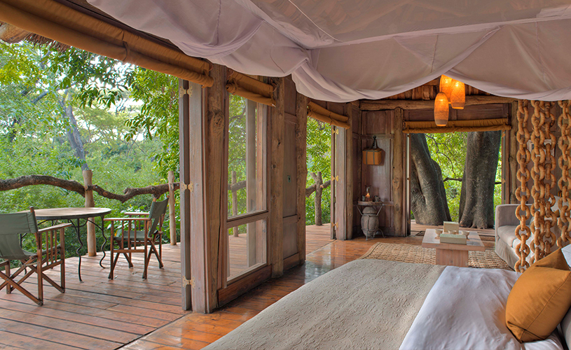 Unrivaled views of the bush from the family suite of Lake Manyara - a family-friendly safari lodge