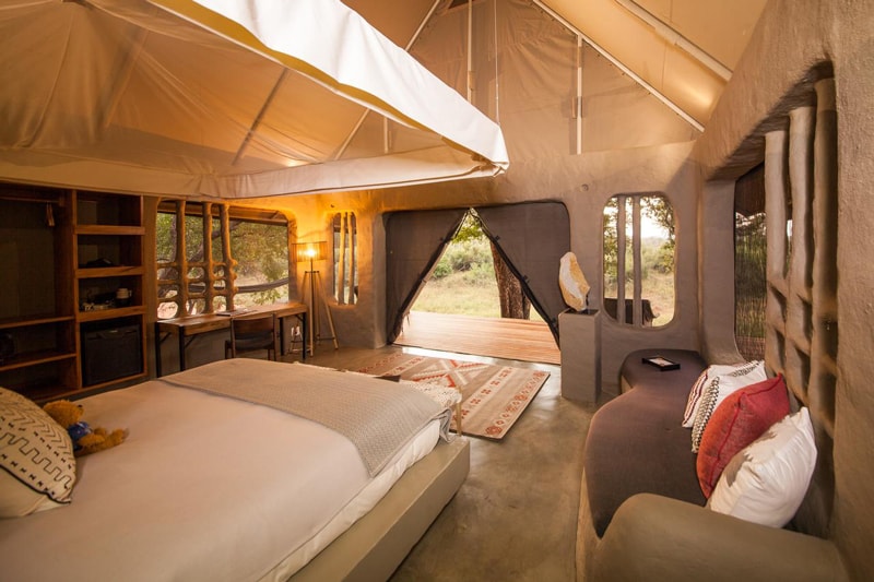 A luxury tented suite at Garonga Safari Camp
