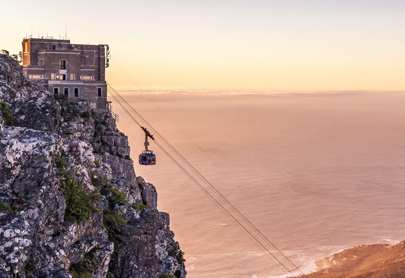 Spectacular views of Cape Town from the top of Table Mountain and in a cable car
