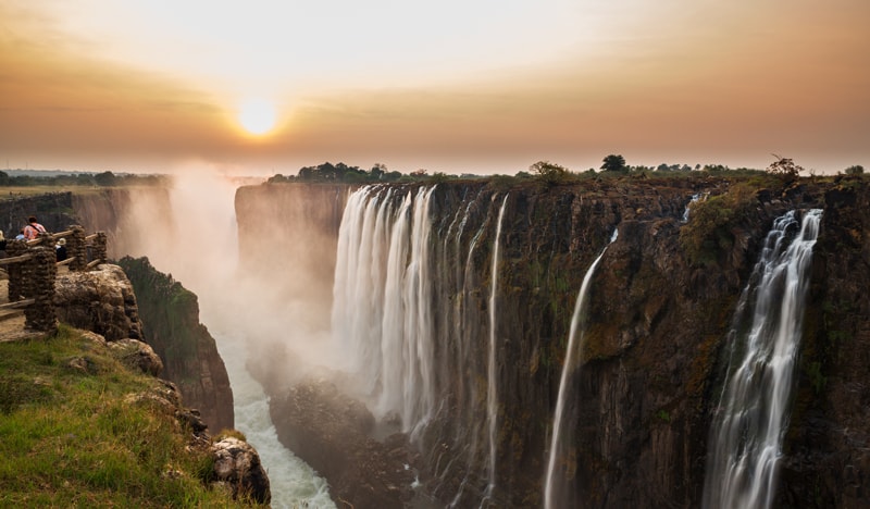 Clear views of the Victoria Falls during the low water months