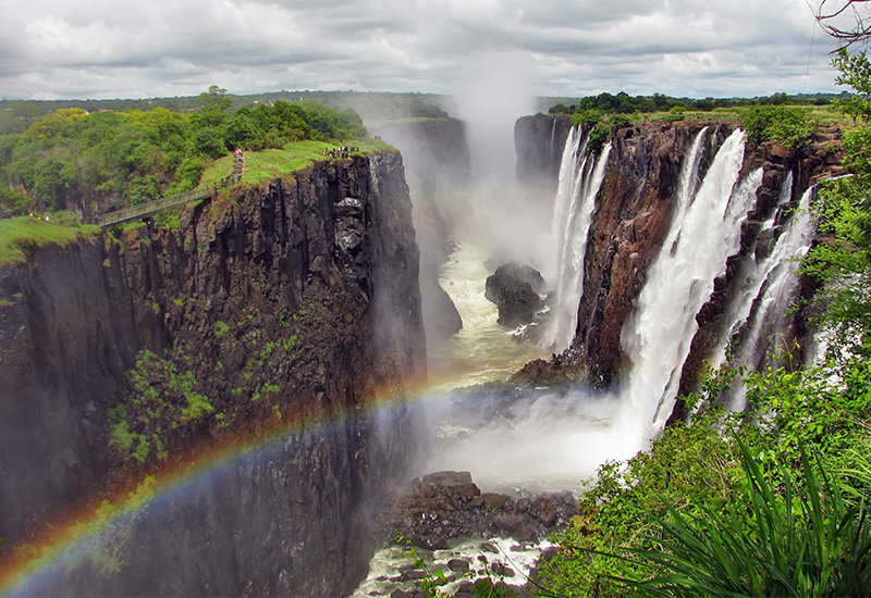 View of Victoria Falls from one of the designated observation points. 