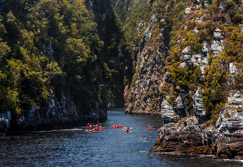 Storms River gorge kayak and lilo Guide to Storms River Mouth Restcamp