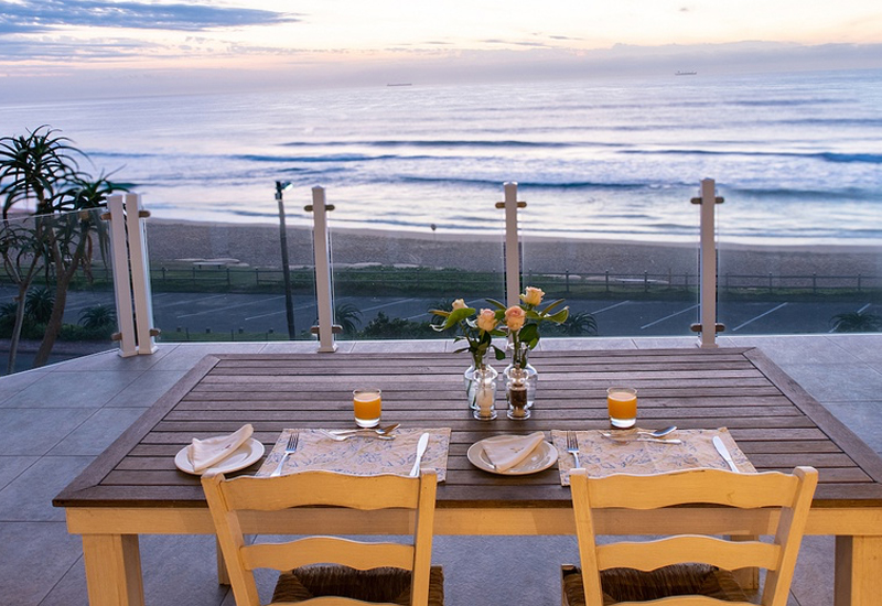 balcony and ocean views at Fairlight Beach House 