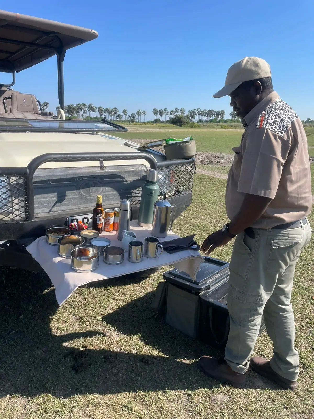 Our US guest enjoyed a low-season safari in the Okavango Delta at Sanctuary Baines and Stanley Camps, with game drives featuring leopards, elephants, and lions