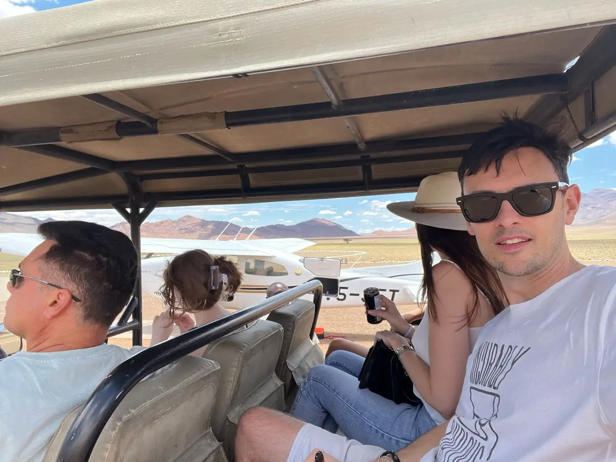 Our UK guests explored Namibia by private flights, visiting Windhoek, Sossusvlei, and Swakopmund. Highlights included desert rain, quad biking, aerial views of seal colonies, and Swakopmund’s salt pans, flamingos, and vibrant pier